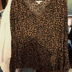Time & True Animal Print Shirt